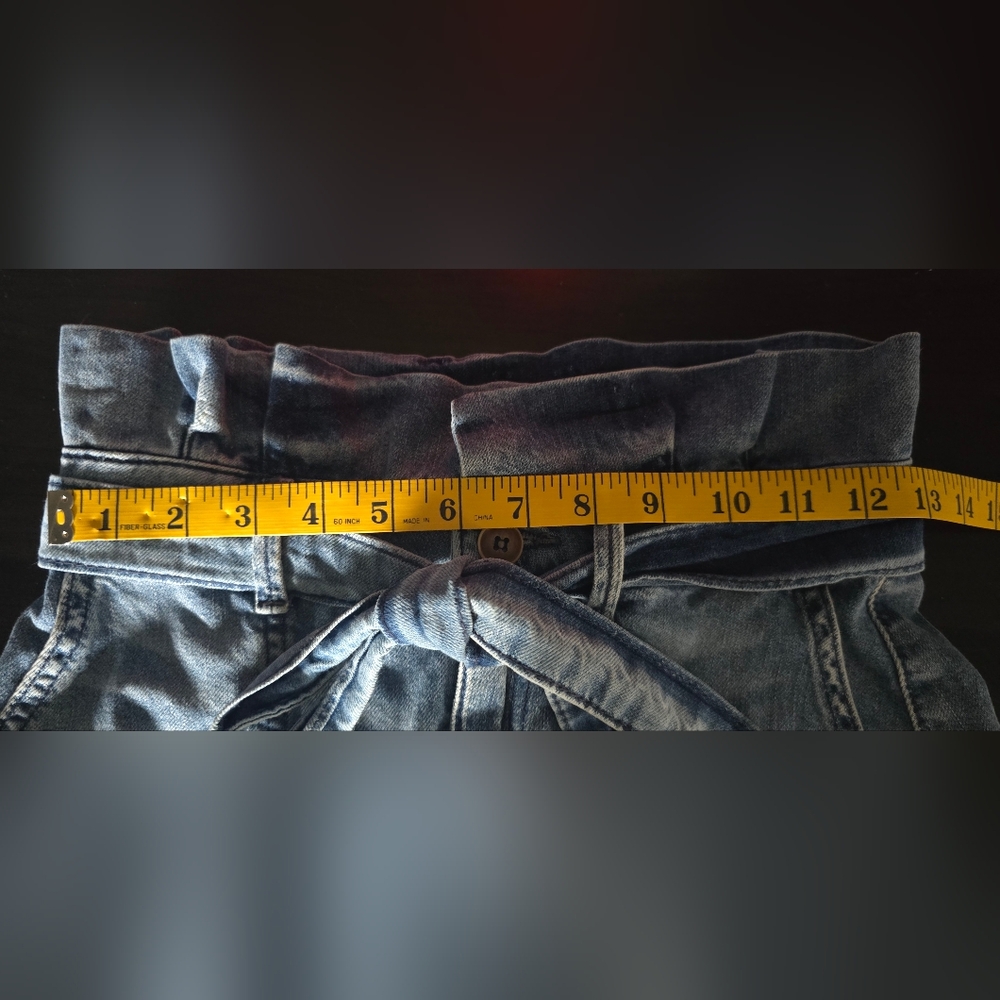 Free People Splendor In The Grass Paper Bag Tie Denim Mini Skirt - Picture 6 of 7